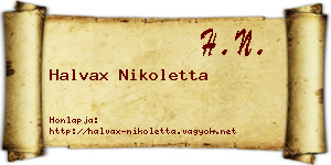 Halvax Nikoletta névjegykártya