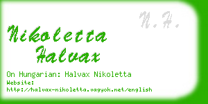 nikoletta halvax business card